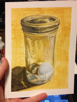 Egg in a Glass Jar w/ Water